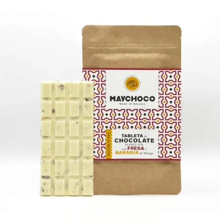 MAYCHOCO blanco fresa y naranja con tableta