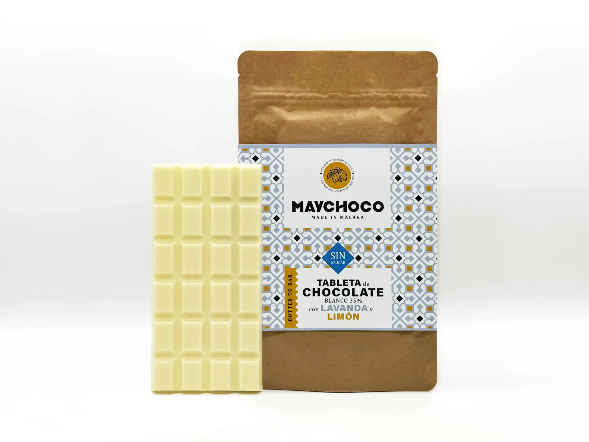 MAYCHOCO blanco lavanda y limón con tableta