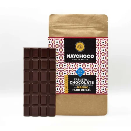 MAYCHOCO chocolate 75 mango and flower salt sugarfree with tablet