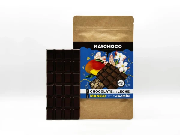 MAYCHOCO milk chocolate mango and jasmine with tablet