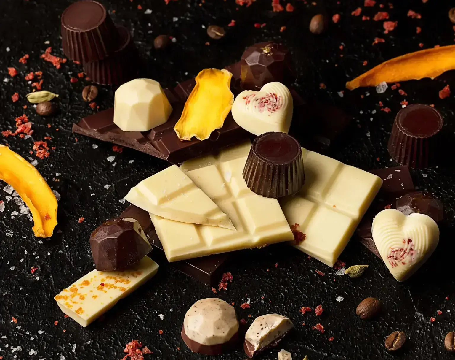 Variedad de especialidades de chocolate