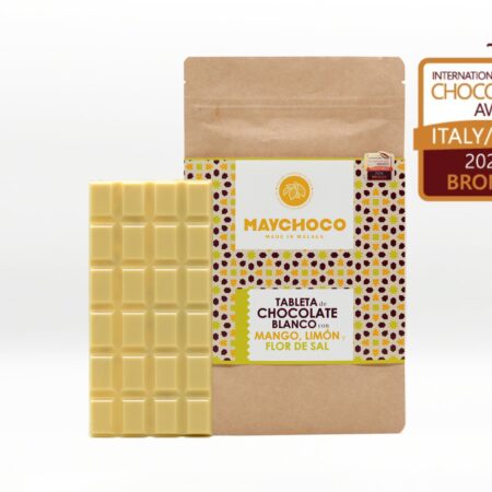 Tableta de Chocolate Blanco con Mango, Limón y Flor de Sal