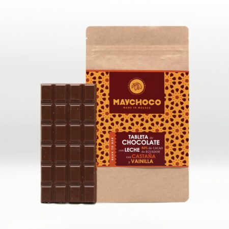 Tableta de Chocolate con Leche con Castaña y Vainilla 55% Cacao Ecuador