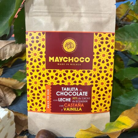 Tableta de Chocolate con Leche con Castaña y Vainilla 55% Cacao Ecuador
