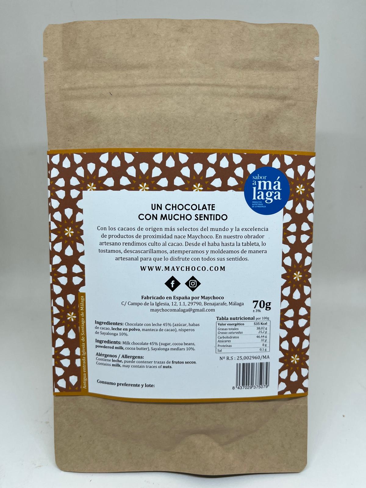Tablet 55% Peruvian Cocoa with Milk and Nisperos - 'Dark Milk'. - Image 4